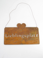 Schild Lieblingsplatz" L25cm H15,5cm rost 616891-91"